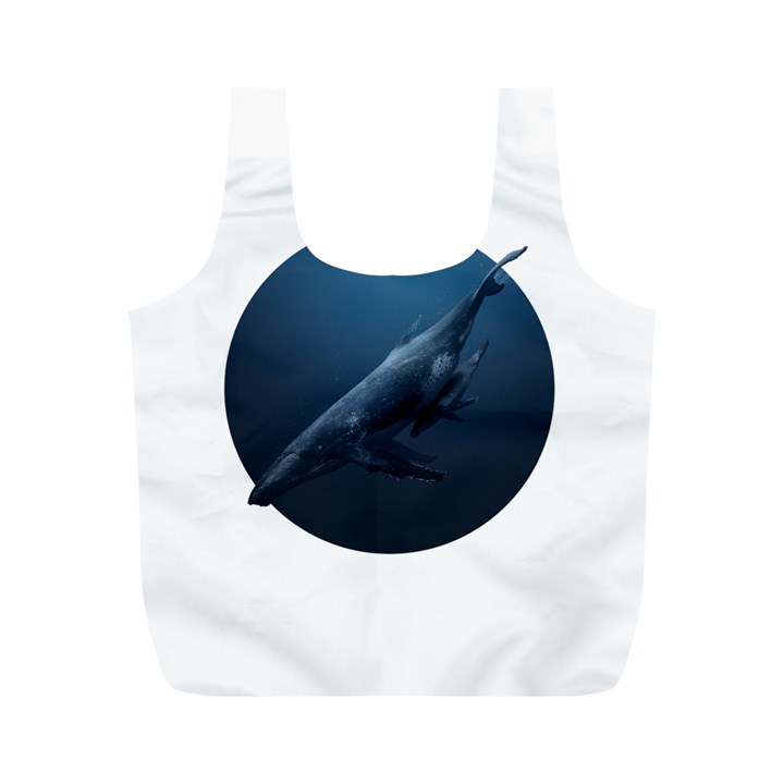 Blue Whales Full Print Recycle Bag (M)