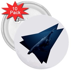 Whales In Deep Ocean 3  Buttons (10 Pack)  by goljakoff