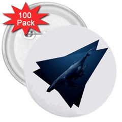 Whales In Deep Ocean 3  Buttons (100 Pack)  by goljakoff