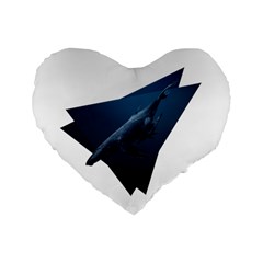 Whales In Deep Ocean Standard 16  Premium Flano Heart Shape Cushions by goljakoff