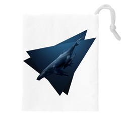 Whales In Deep Ocean Drawstring Pouch (5xl) by goljakoff