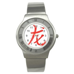 Dragon Hieroglyph Stainless Steel Watch by goljakoff