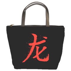 Dragon Hieroglyph Bucket Bag by goljakoff