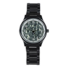 Abstract Texture Surface Print Stainless Steel Round Watch