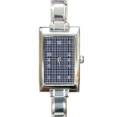 Pattern Carreaux Bleu/blanc Rectangle Italian Charm Watch by kcreatif