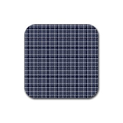 Pattern Carreaux Bleu/blanc Rubber Coaster (square)  by kcreatif