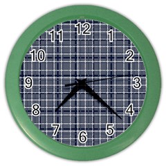 Pattern Carreaux Bleu/blanc Color Wall Clock by kcreatif