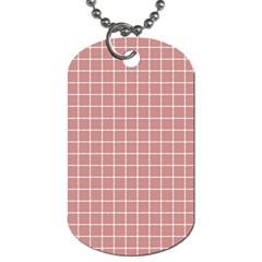 Abstrait carreaux rose/blanc Dog Tag (One Side)