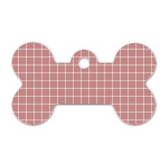 Abstrait carreaux rose/blanc Dog Tag Bone (One Side)