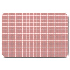 Abstrait carreaux rose/blanc Large Doormat 