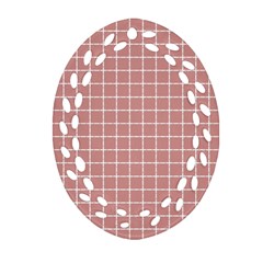 Abstrait carreaux rose/blanc Oval Filigree Ornament (Two Sides)