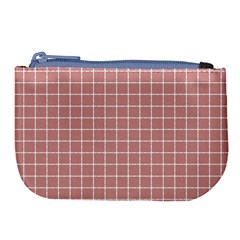 Abstrait carreaux rose/blanc Large Coin Purse