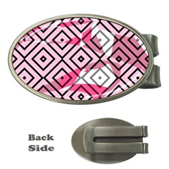 Patternabstraitrosenoir65 Money Clips (oval)  by kcreatif