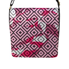 Patternabstraitrosenoir65 Flap Closure Messenger Bag (l) by kcreatif