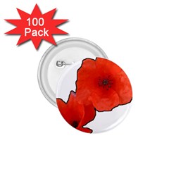 Coquelicots Fleurs 1 75  Buttons (100 Pack)  by kcreatif