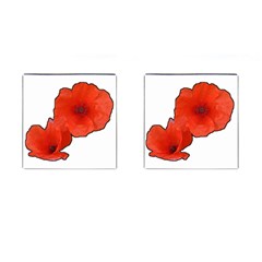 Coquelicots Fleurs Cufflinks (square)