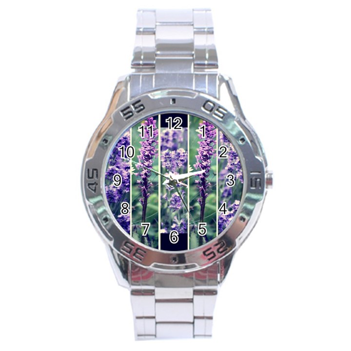 Collage Fleurs Violette Stainless Steel Analogue Watch