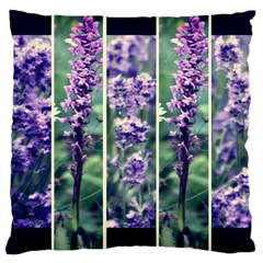 Collage Fleurs Violette Large Cushion Case (one Side) by kcreatif