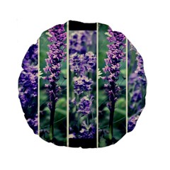 Collage Fleurs Violette Standard 15  Premium Round Cushions by kcreatif