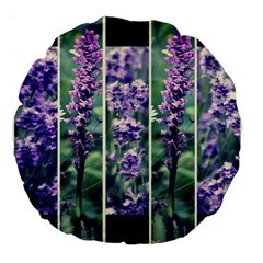 Collage Fleurs Violette Large 18  Premium Flano Round Cushions by kcreatif