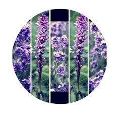 Collage Fleurs Violette Mini Round Pill Box