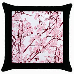 Fleurs De Cerisier Throw Pillow Case (black) by kcreatif