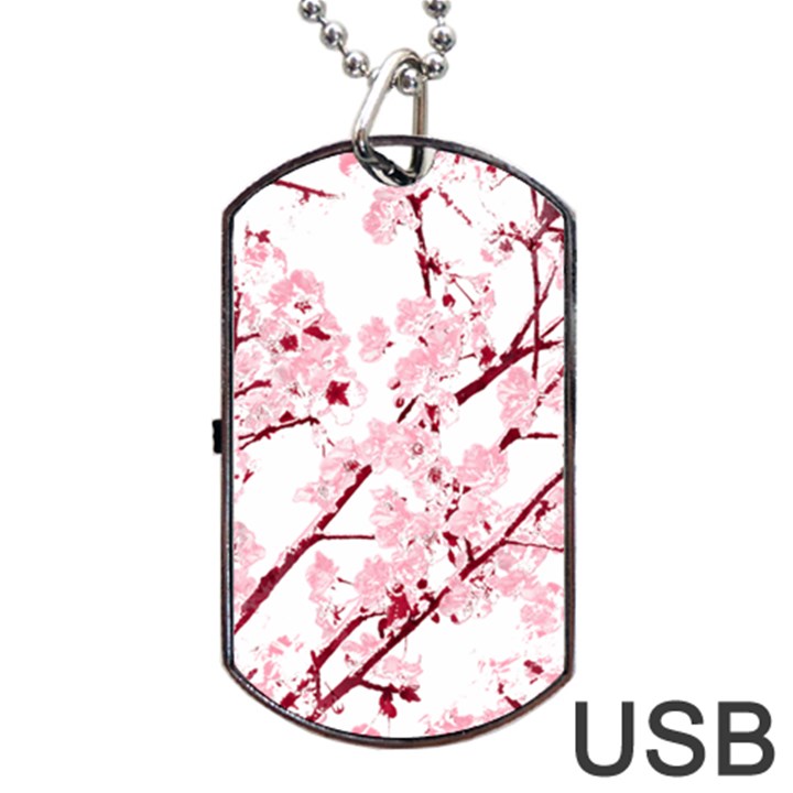 Fleurs de cerisier Dog Tag USB Flash (One Side)