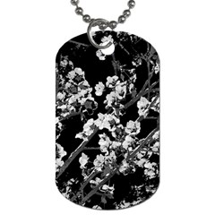 Fleurs De Cerisier Noir & Blanc Dog Tag (one Side) by kcreatif