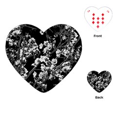 Fleurs De Cerisier Noir & Blanc Playing Cards Single Design (heart) by kcreatif