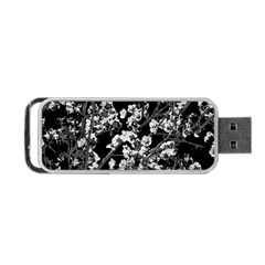 Fleurs De Cerisier Noir & Blanc Portable Usb Flash (two Sides) by kcreatif