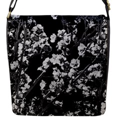 Fleurs De Cerisier Noir & Blanc Flap Closure Messenger Bag (s) by kcreatif