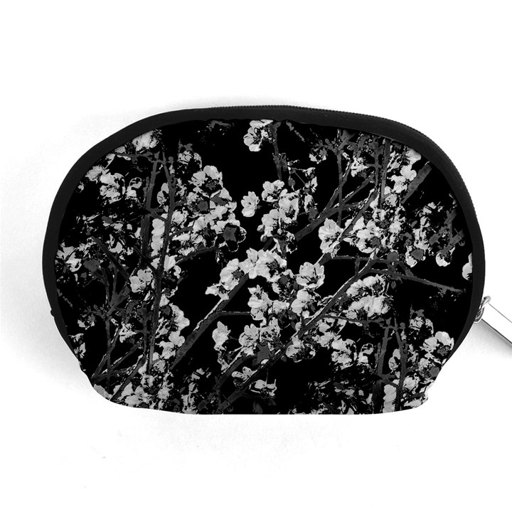 Fleurs de cerisier Noir & Blanc Accessory Pouch (Medium)