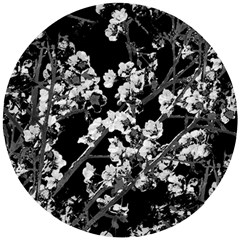 Fleurs De Cerisier Noir & Blanc Wooden Puzzle Round by kcreatif