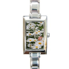 Champs De Marguerites Rectangle Italian Charm Watch by kcreatif