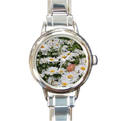 Champs De Marguerites Round Italian Charm Watch by kcreatif