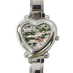 Champs De Marguerites Heart Italian Charm Watch by kcreatif