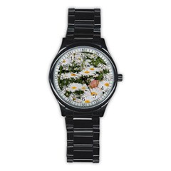 Champs De Marguerites Stainless Steel Round Watch by kcreatif