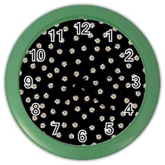 Pattern Marguerites Color Wall Clock by kcreatif