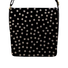 Pattern Marguerites Flap Closure Messenger Bag (l) by kcreatif