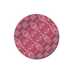 Fancy Ornament Pattern Design Rubber Round Coaster (4 Pack) 