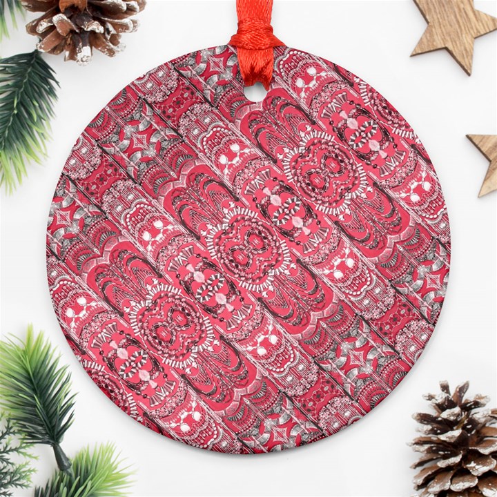 Fancy Ornament Pattern Design Round Ornament (Two Sides)