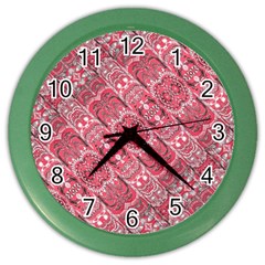 Fancy Ornament Pattern Design Color Wall Clock by dflcprintsclothing