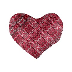 Fancy Ornament Pattern Design Standard 16  Premium Heart Shape Cushions by dflcprintsclothing