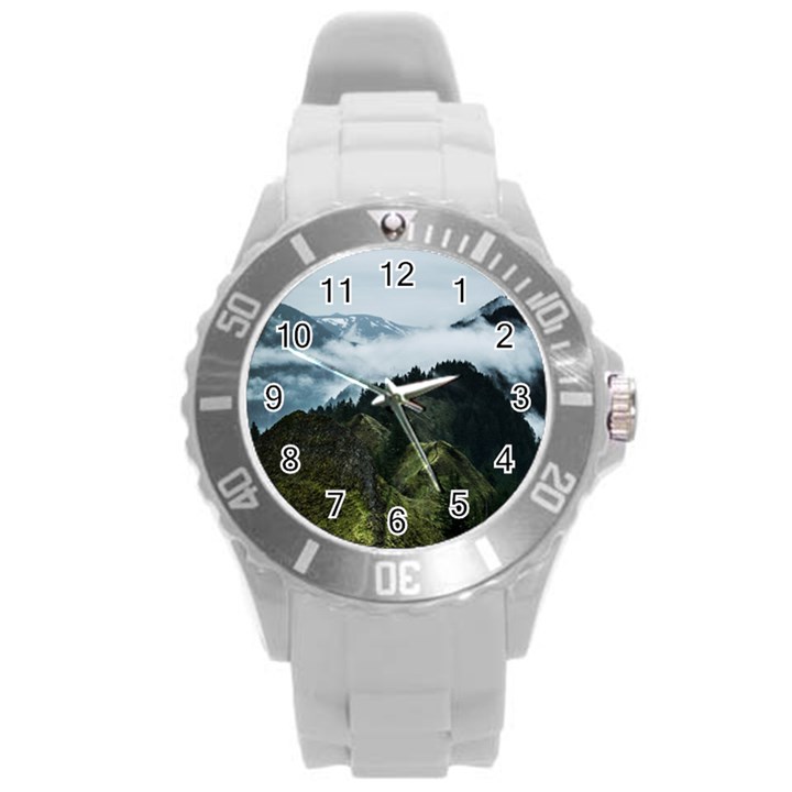 Green mountain Round Plastic Sport Watch (L)