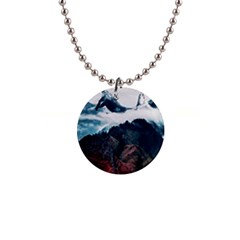 Blue Whale In The Clouds 1  Button Necklace by goljakoff