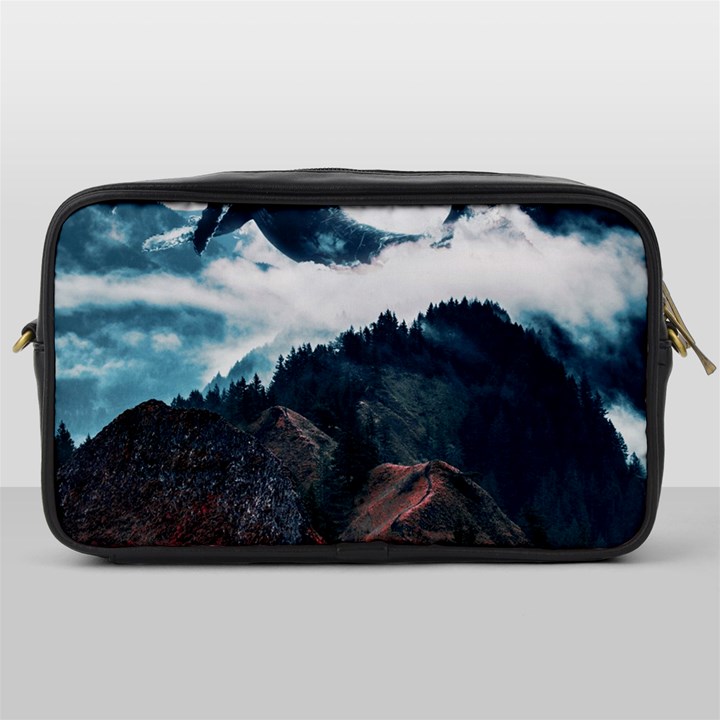 Blue whale in the clouds Toiletries Bag (One Side)