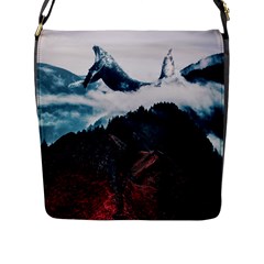 Blue Whale In The Clouds Flap Closure Messenger Bag (l) by goljakoff