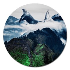 Whales Peak Magnet 5  (round) by goljakoff