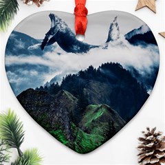 Whales Peak Heart Ornament (two Sides) by goljakoff