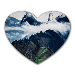 Whales Peak Heart Mousepads by goljakoff